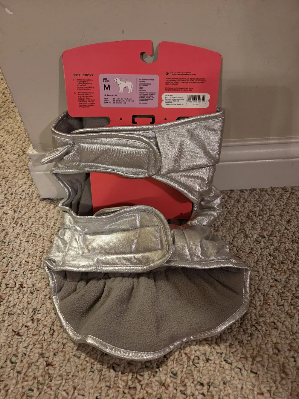 Boots & Barkley Silver Metallic Quilted Puffer Dog Vest